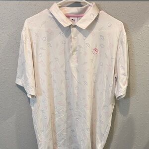 Puma White Polo Shirt with Pastel Accents